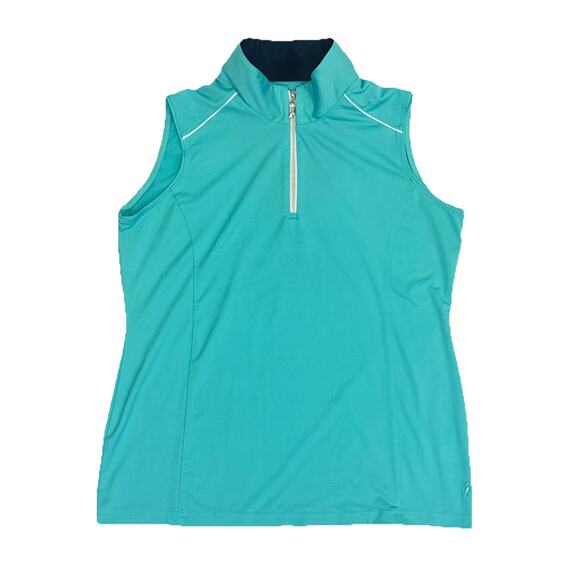 Sport Haley Women's Sleeveless Green Polo in Size Medium - Picture 1 of 6